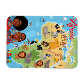 Afrika-Cartoon-Karte Magnet (Horizontal)