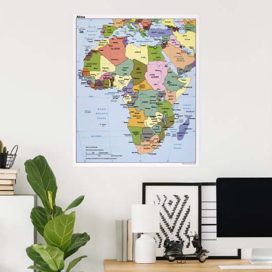 AFRIKA CIA MAP 1993 POSTER (Heimbüro)