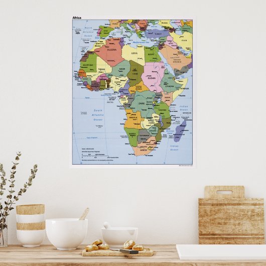 AFRIKA CIA MAP 1993 POSTER (Küche)