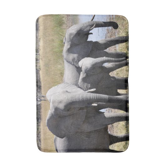 Afrika-Elefant-Herden Badematte (Vorderseite Vertikal)