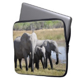 Afrika-Elefant-Herden Laptopschutzhülle (Vorderseite Links)
