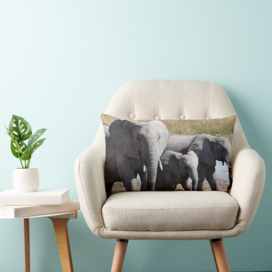 Afrika-Elefant-Herden Lendenkissen (Stuhl )