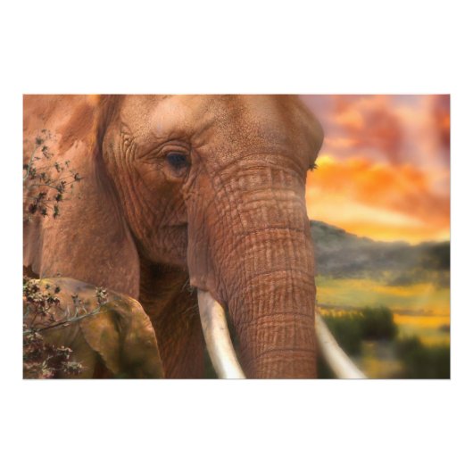 Afrika Elefant, ICH FÜHLE IHR HERZ Fotodruck (Vorne)