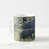 Afrika-Elefant-Mutter-Elefant und Baby Kaffeetasse (Vorderseite Links)