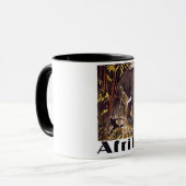 Afrika-Elefant-Vintages Plakat Tasse (Vorderseite Links)