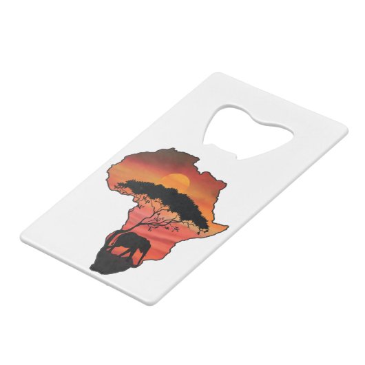 Afrika-Elefanten Geldbeutel Flaschenöffner (Vorderseite Schrägansicht)