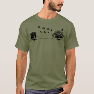 Afrika Elefantenvögel und Baumafrikanische Landsch T-Shirt