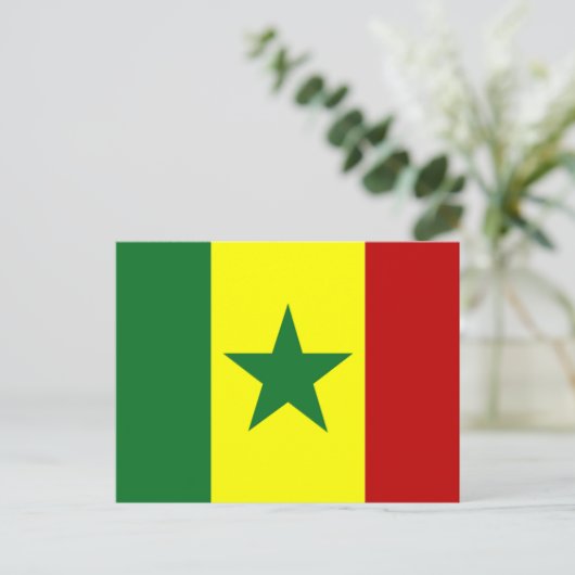 Afrika: Flagge der Republik Senegal Postkarte (Stehend Vorderseite)