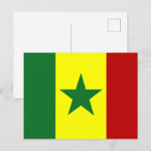 Afrika: Flagge der Republik Senegal Postkarte (Vorne/Hinten)