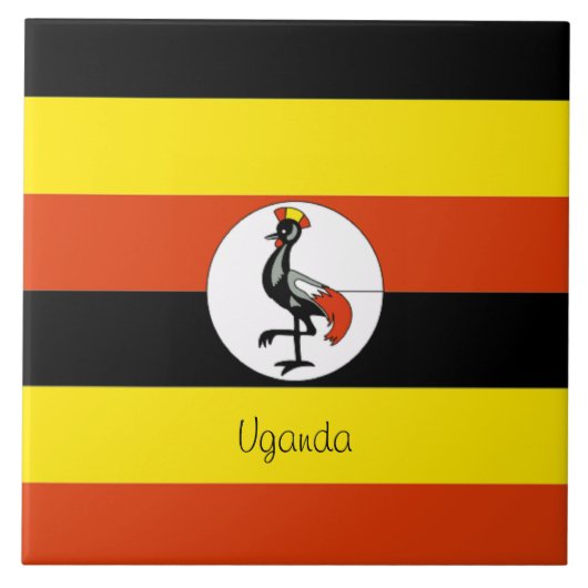 Afrika: Flagge Ugandas Fliese (Vorderseite)