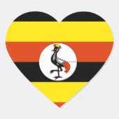 Afrika: Flagge Ugandas Herz-Aufkleber (Vorderseite)