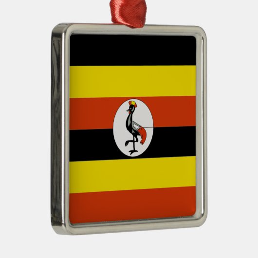 Afrika:Flagge Ugandas Ornament Aus Metall (Rechts)
