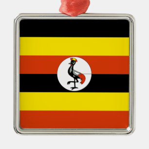 Afrika:Flagge Ugandas Ornament Aus Metall