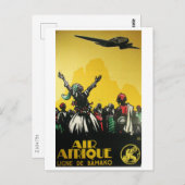 Afrika, Flugreisen, Vintag Postkarte (Vorne/Hinten)