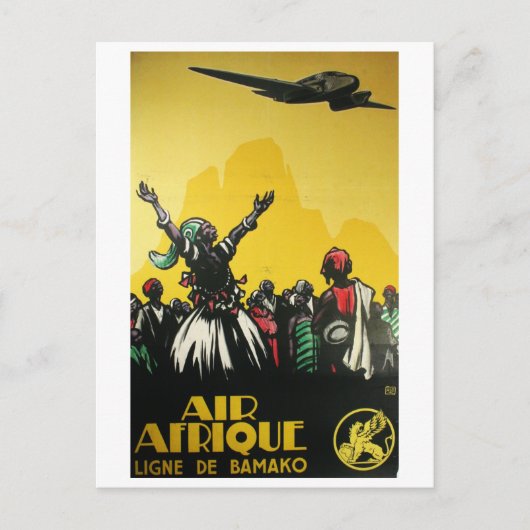 Afrika, Flugreisen, Vintag Postkarte (Vorderseite)
