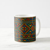 Afrika geometrischer Ndebele-Becher Kaffeetasse (VorderseiteRechts)
