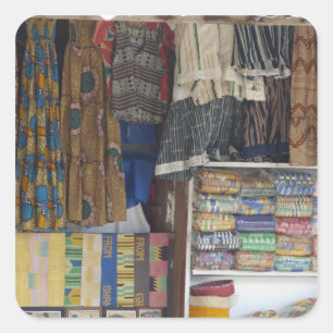 Afrika, Ghana, Accra. Accra Textile & Handies Quadratischer Aufkleber
