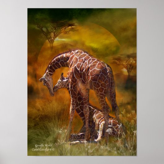 Afrika - Giraffe World Art Poster/Print Poster (Vorne)