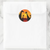 Afrika-Giraffen Runder Aufkleber (Tasche)