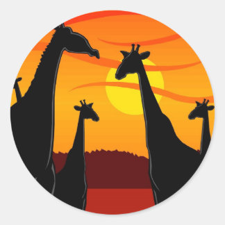Afrika-Giraffen Runder Aufkleber
