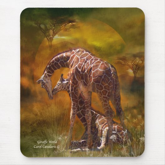 Afrika - Giraffen-Weltkunst Mousepad (Vorne)