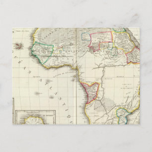 Afrika Gravierte Karte mit 2 Einzugskarten