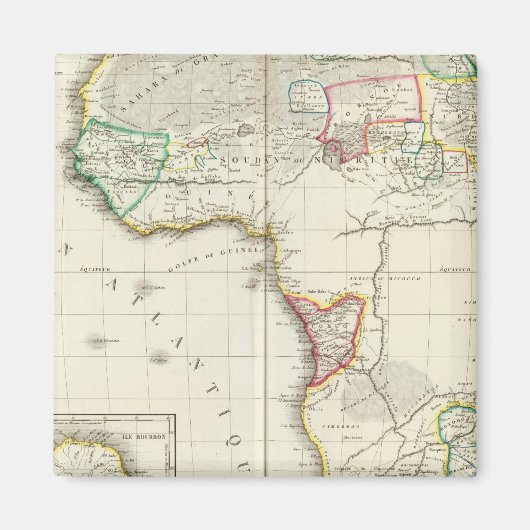 Afrika Gravierte Karte mit 2 Einzugskarten Magnet (Vorne)