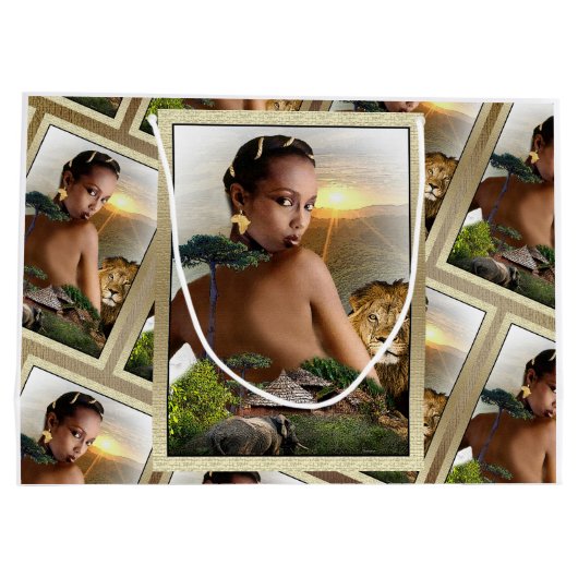 Afrika Große Geschenktüte (Rückseite)