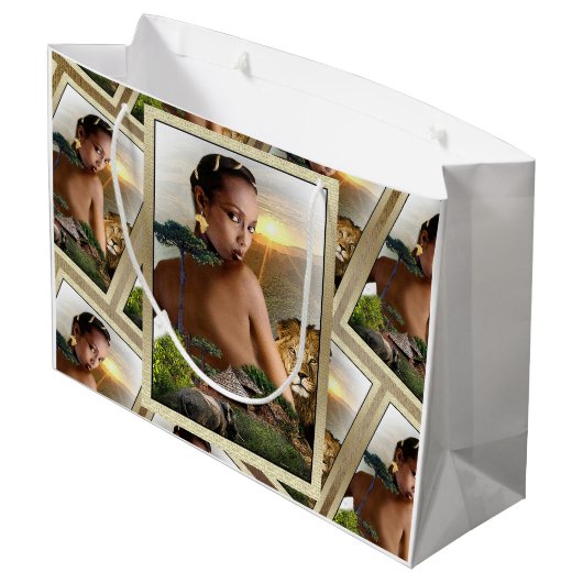 Afrika Große Geschenktüte (Rückseite Schrägansicht)