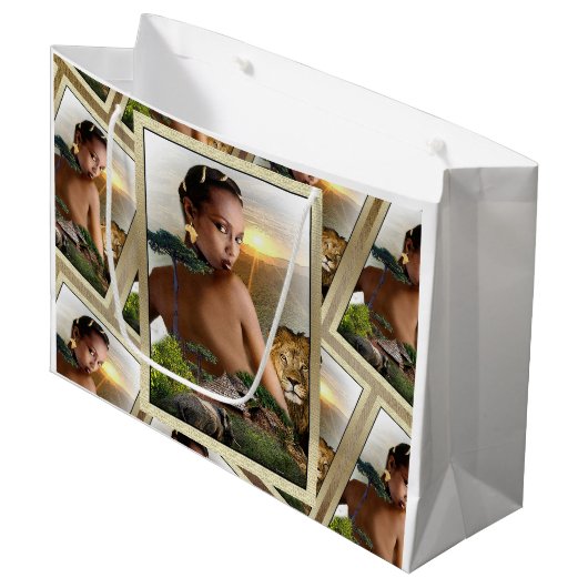 Afrika Große Geschenktüte (Vorderseite Schrägansicht)