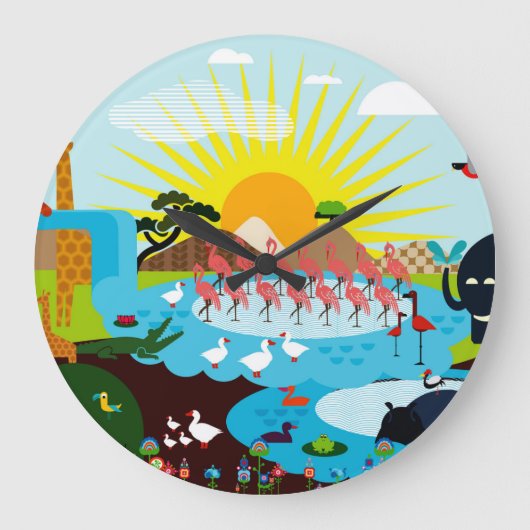 Afrika Große Wanduhr (Vorderseite)