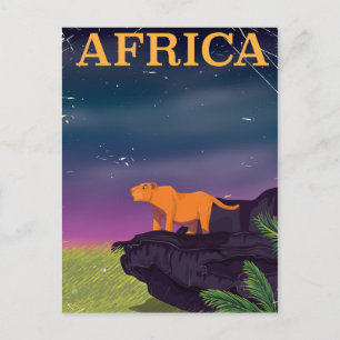 Afrika Großkatze Retro-Stil Reiseplakat Postkarte