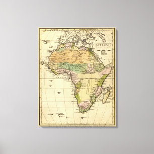 Afrika-Handfarbiger Atlas-Karte Leinwanddruck
