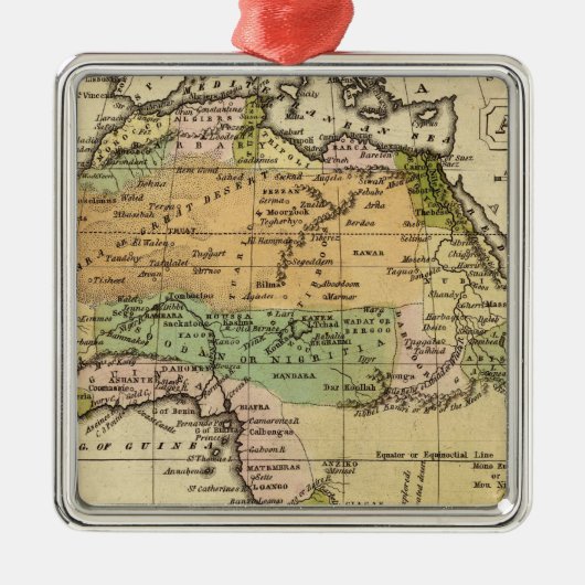 Afrika-Handfarbiger Atlas-Karte Silbernes Ornament (Vorne)