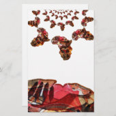 Afrika in Bewegung: Kaleidoskop-Design Briefpapier (Vorne/Hinten)