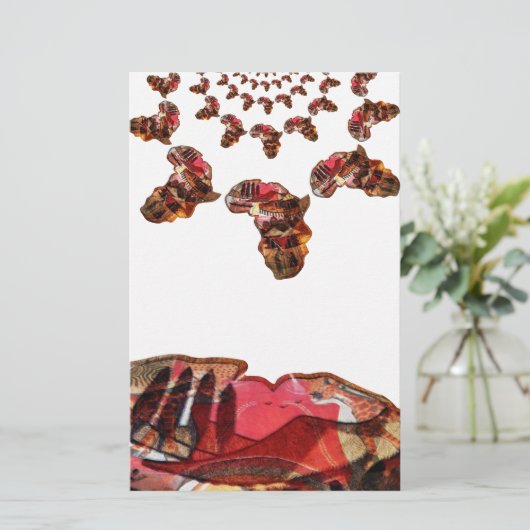 Afrika in Bewegung: Kaleidoskop-Design Briefpapier (Stehend Vorderseite)
