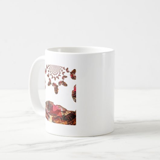 Afrika in Bewegung: Kaleidoskop-Design Kaffeetasse (Vorderseite Links)
