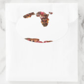 Afrika in Bewegung: Kaleidoskop-Design Ovaler Aufkleber (Tasche)