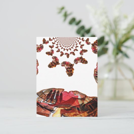 Afrika in Bewegung: Kaleidoskop-Design Postkarte (Stehend Vorderseite)