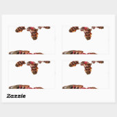 Afrika in Bewegung: Kaleidoskop-Design Rechteckiger Aufkleber (Blatt)