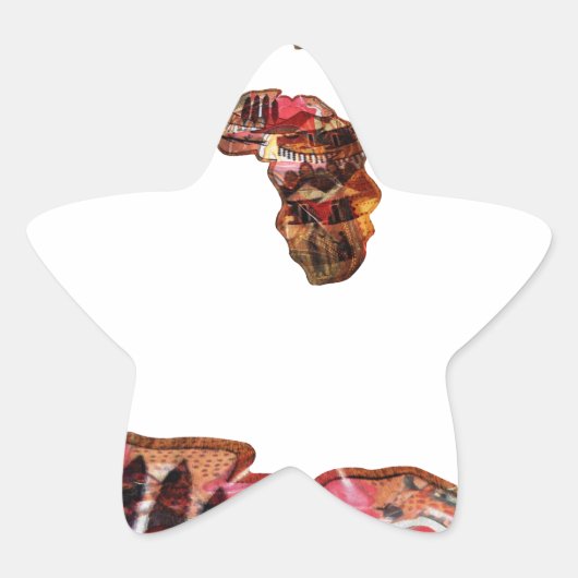 Afrika in Bewegung: Kaleidoskop-Design Stern-Aufkleber (Vorderseite)