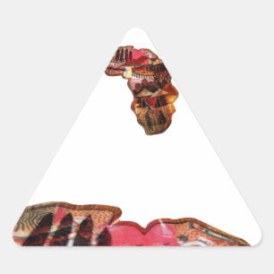 Afrika in Bewegung: Kaleidoskop-Kartendesign Dreieckiger Aufkleber