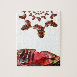 Afrika in Bewegung: Kaleidoskop-Kartendesign Puzzle