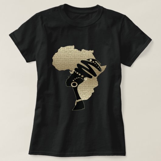 Afrika in Gold – Afrozentrisches Erbe T-Shirt (Design vorne)