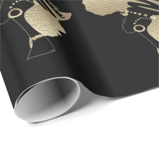 Afrika in Gold Geschenkpapier (Rolleneckpunkt)