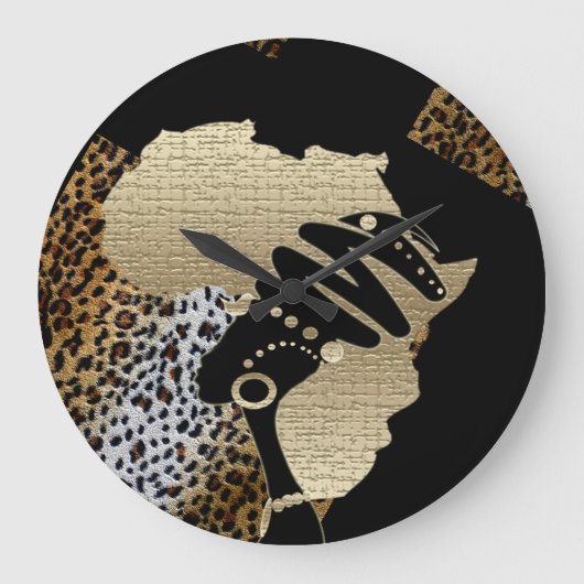 Afrika in Gold, Große Wanduhr (Vorderseite)