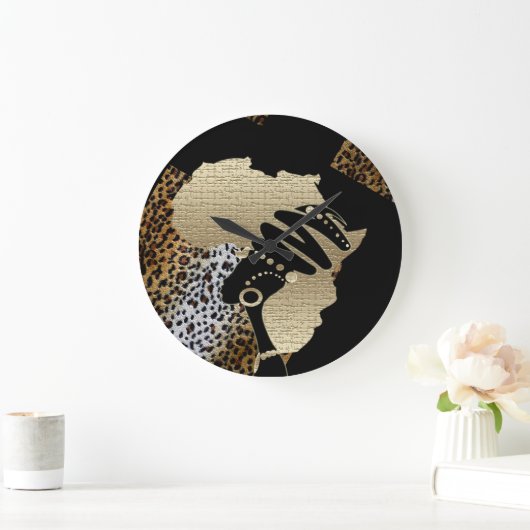 Afrika in Gold, Große Wanduhr (Zuhause)