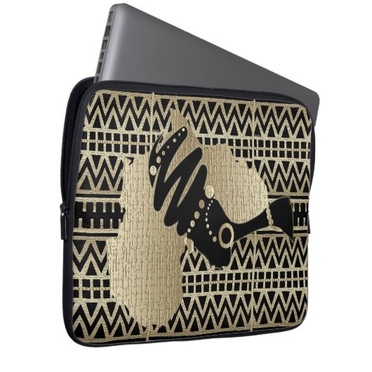 Afrika in Gold Laptopschutzhülle (Vorne Rechts)