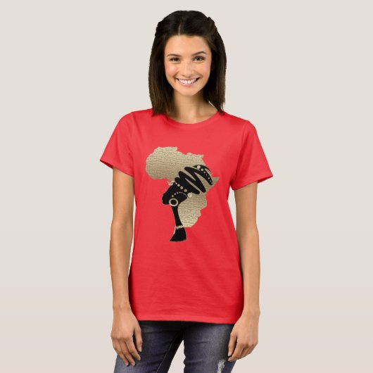 Afrika in Gold T-Shirt (Vorne ganz)
