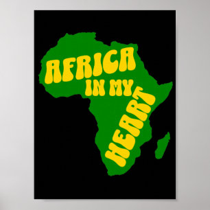 Afrika in meinem Herzen Cooles Design Poster